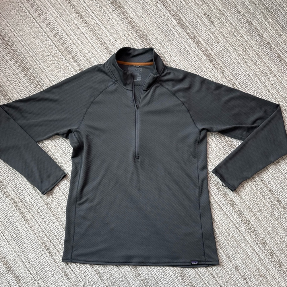 Patagonia Capilene Midweight 1/4 Zip-Neck Mens Large Grey 44447 Baselayer Top